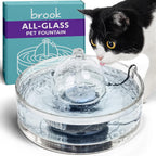 Fuente de Agua para Gatos Brook de Vidrio 90 oz – Fuente para Mascotas y Perros, Apta para Lavavajillas
