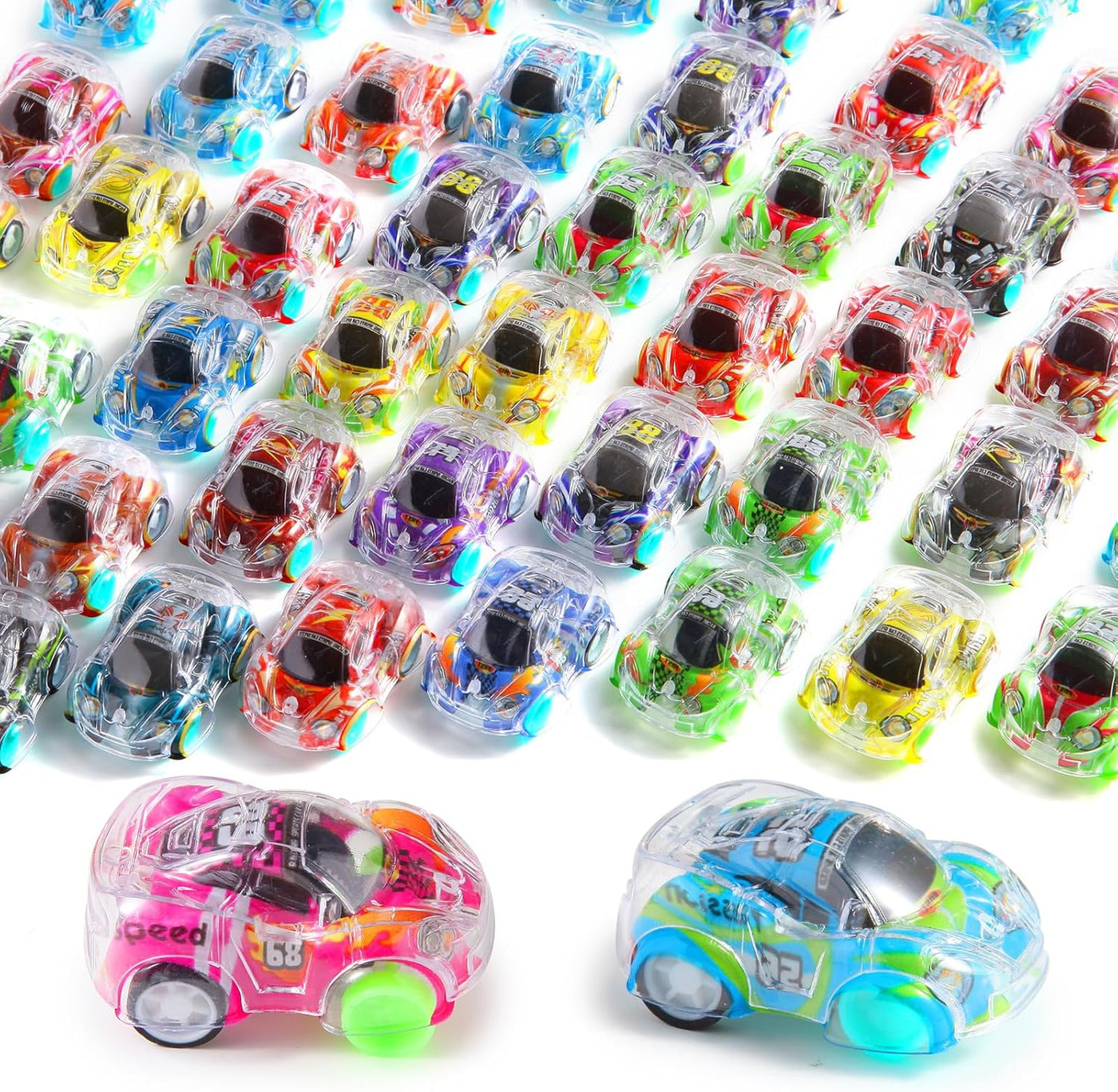 Juego de 50 mini automóviles de tracción hacia atrás