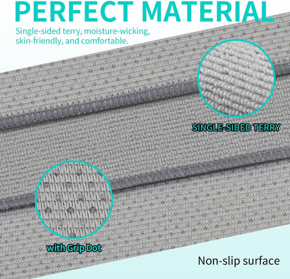 Paquete de 2 toallas de esterilla de yoga con punto de agarre, toalla antideslizante de yoga caliente, toalla absorbente de microfibra para sudar, Bikram Pilates Fitness