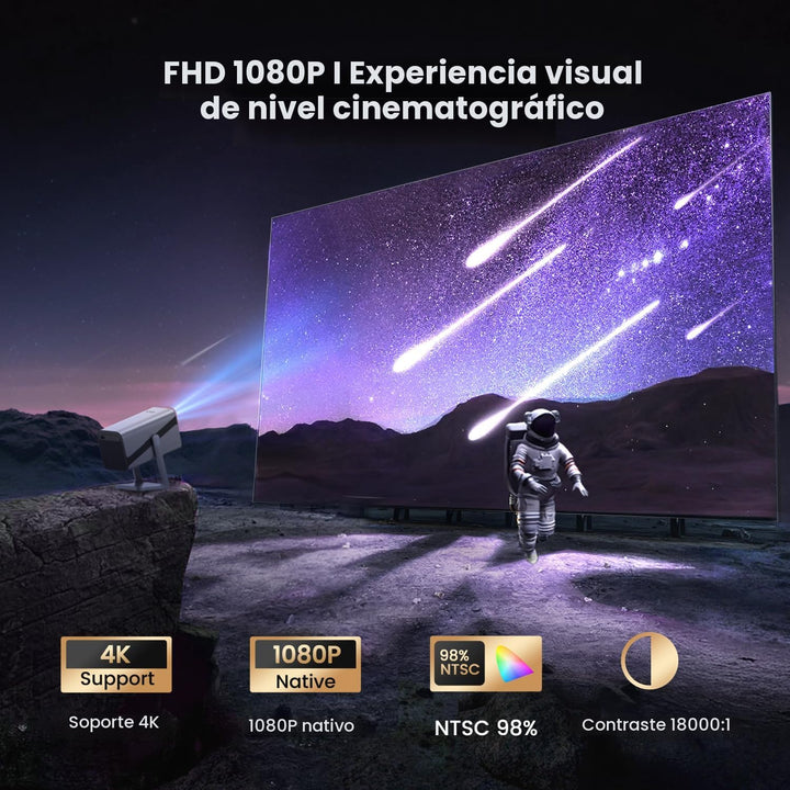 【Licencia de Netflix y soporte 4K y enfoque automático】- Proyector...