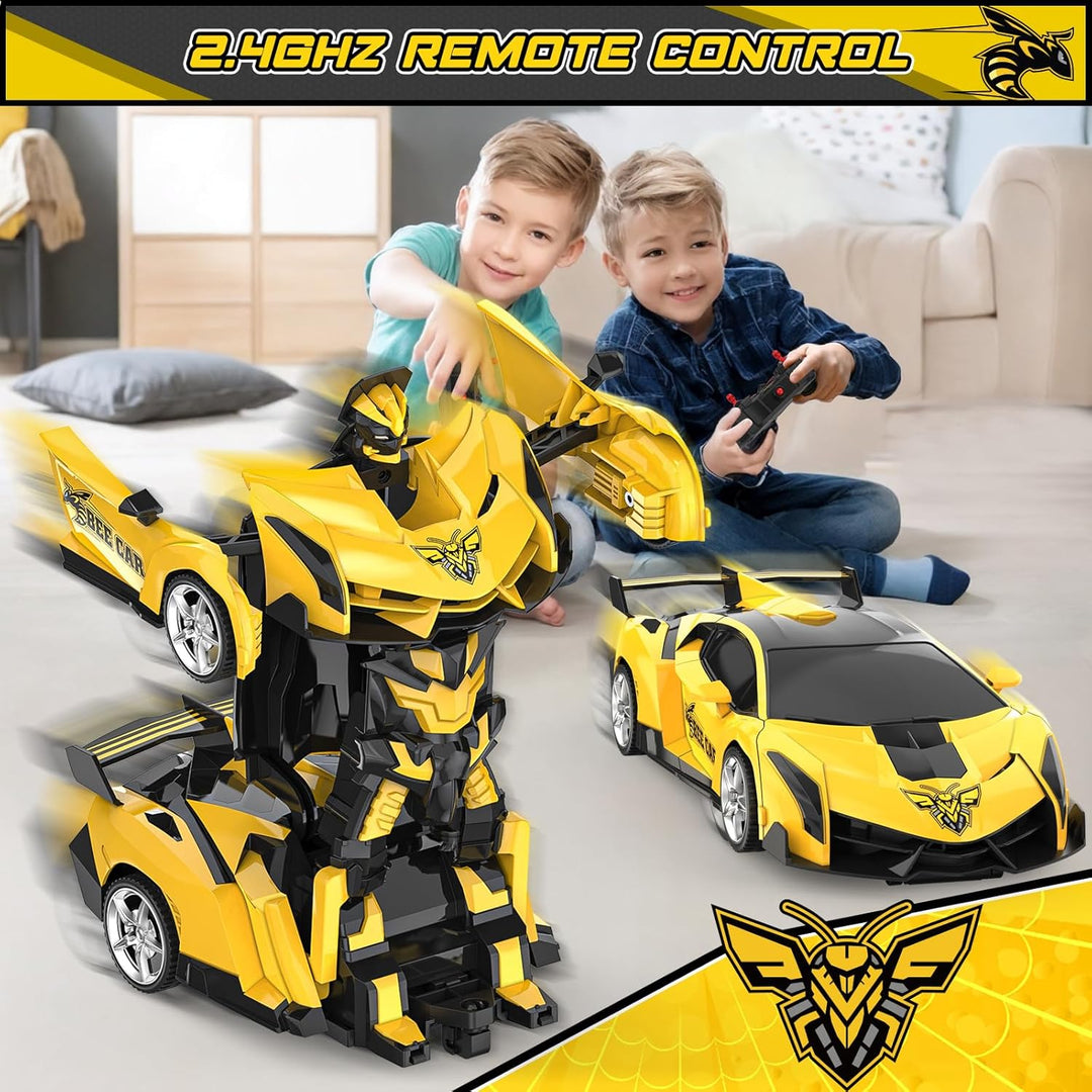 BLUEJAY Transform RC Cars para niños de 4-7 y 8-12 años, auto a con...