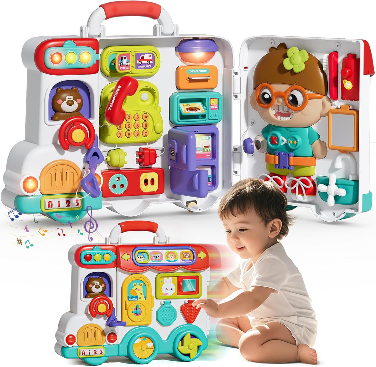 Montessori Busy Board Toys para niño de 1 año, regalo de cumpleaños para niño de 1 año