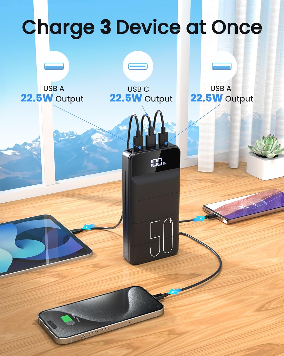 LOOPEAK Power Bank - Cargador portátil de carga rápida de 50000 mAh...