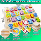 QUOKKA Rompecabezas de madera para niños pequeños de 2 a 4 años - Rompecabezas gruesos para niños pequeños de 3 a 5 años - Juego educativo de viaje con números, alfabeto y formas - Regalo educativo de