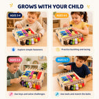 Montessori - Tabla de madera para niños y niñas de 3 a 5 años