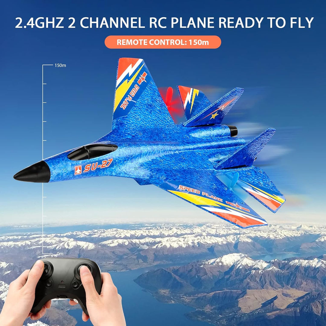 RoofWorld SU27 RC Fighter Plane Principiante Avión RC 6-Axis Estabi...
