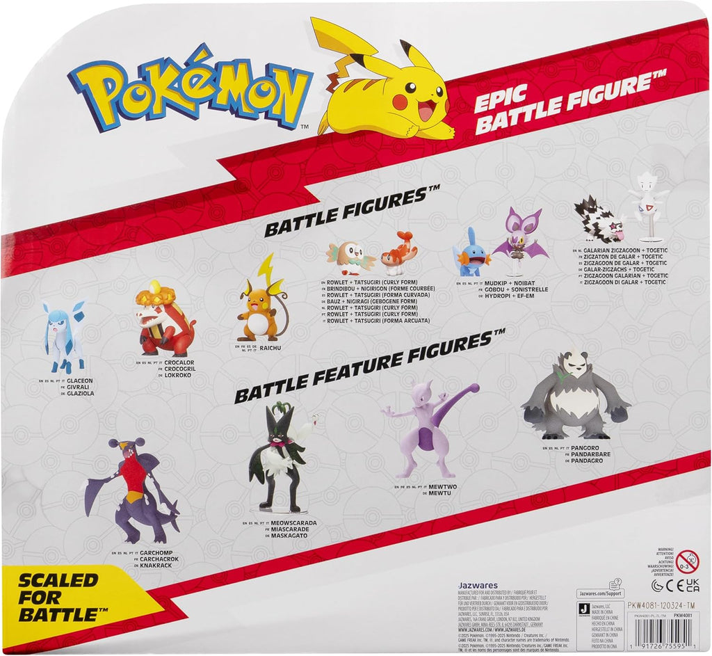 Pokemon Skeledirge - Figura de batalla épica articulada de 12 pulgadas con soporte de exhibición