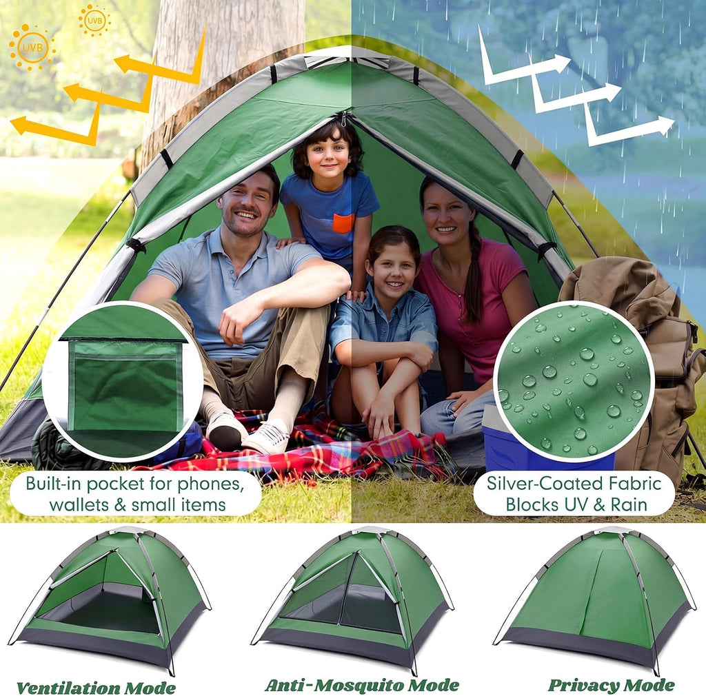 Woanger Paquete de 12 tiendas de campaña a granel para 2 personas para personas sin hogar, tienda de campaña ligera al aire libre con mosca de lluvia y bolsa de transporte, instalación impermeable a