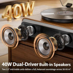 Reproductor de discos de vinilo 2.1 de 40 W, subwoofer de 4