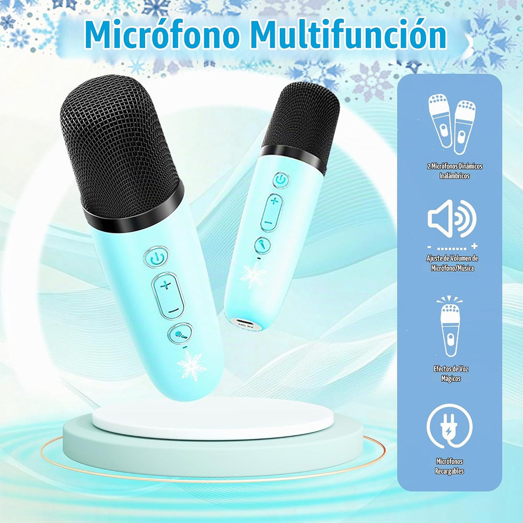 Juguetes de Frozen para niñas, mini máquina de karaoke para niños, juguetes de princesa, 3, 4, 5, 6, 7, 8, 9, 10 años, regalos de cumpleaños, juguetes para niños, micrófonos inalámbricos