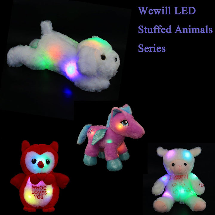 WEWILL Perro Cachorro Blanco Iluminado de 18'' con LED, Ani...