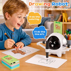 Robot de dibujo con 200 tarjetas Montessori Learning Toys para niños de 3