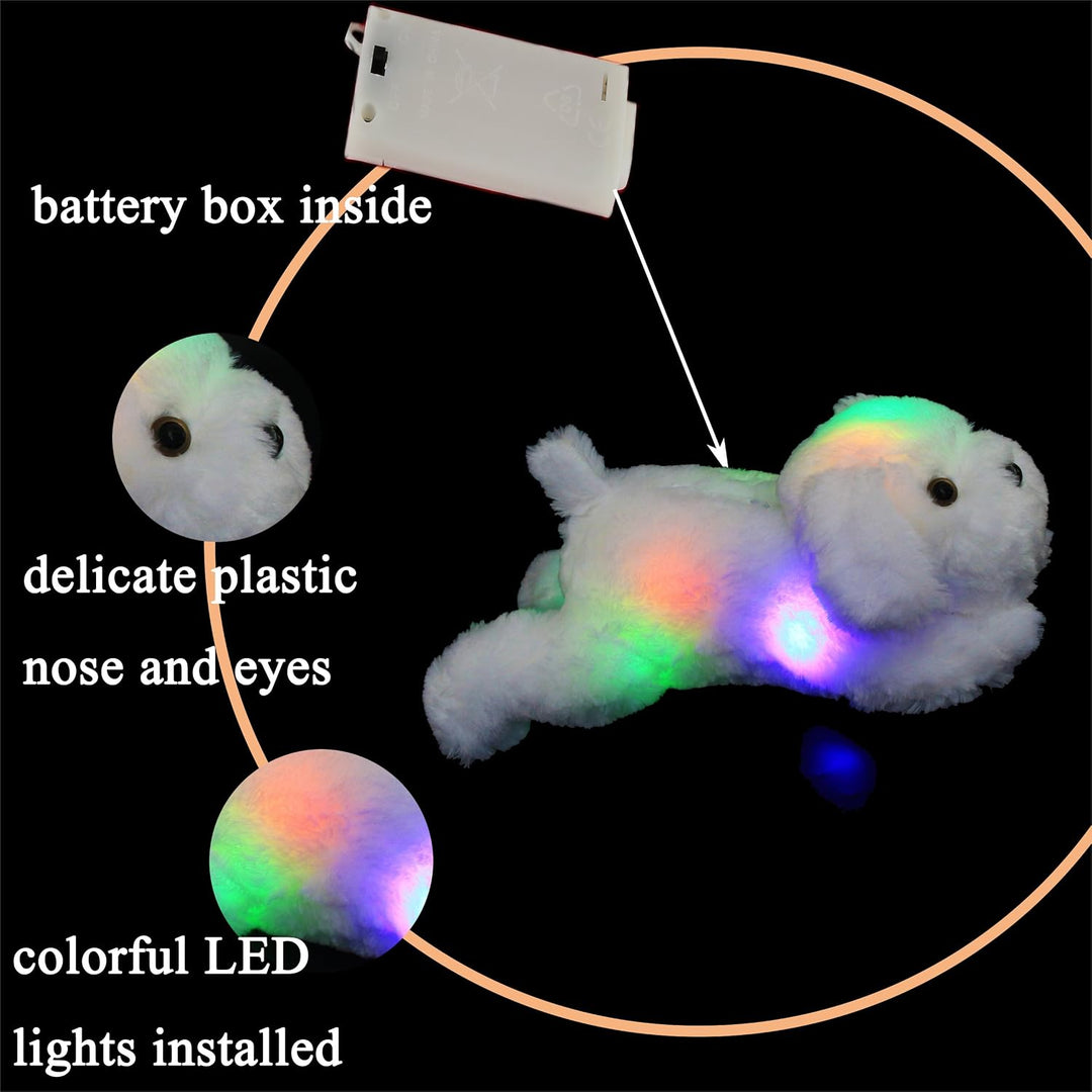 WEWILL Perro Cachorro Blanco Iluminado de 18'' con LED, Ani...