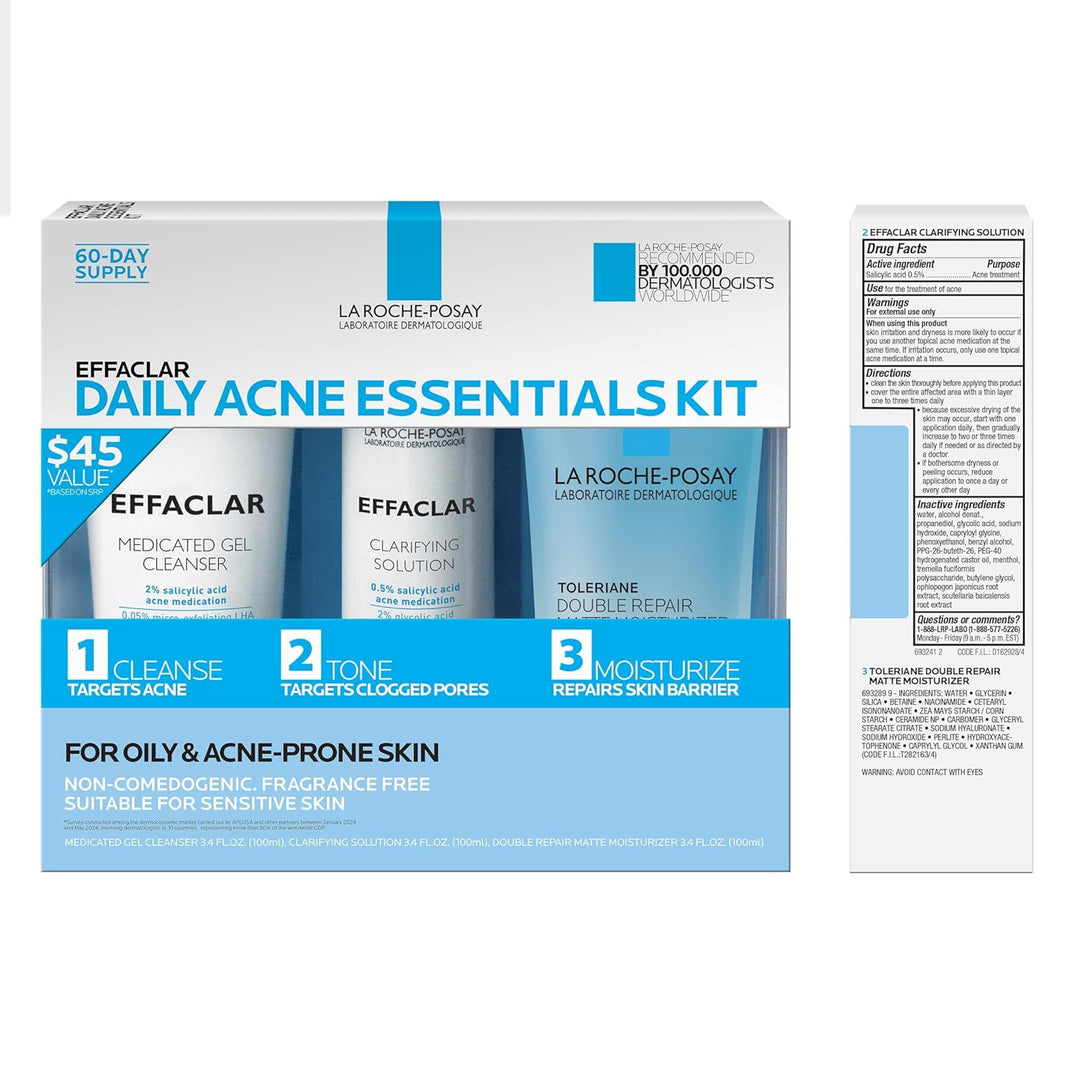 Kit Esencial de Acné Diario Effaclar, Sistema de Tratamiento de Acn...