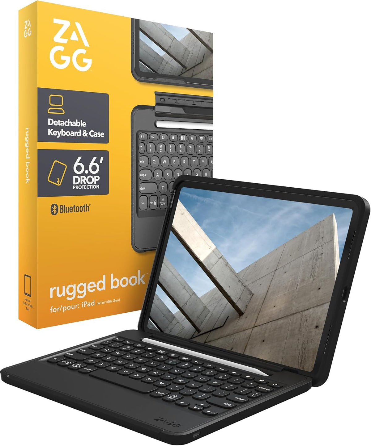 ZAGG Rugged Book iPad 11" (A16)/ 10.9" (Gen 10) Funda con teclado