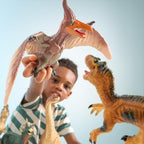 JOYIN Juguetes de dinosaurio grande para niños pequeños, 6 piezas grandes y suaves figuras de dinosaurio con un libro educativo, juguetes realistas jumbo para niños y niñas, regalos de cumpleaños de Pascua para niños de 1, 2, 3, 4, 5 años