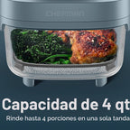 Chefman Crisp n' Go - Freidora de aire de vidrio de 4 cuartos de galón