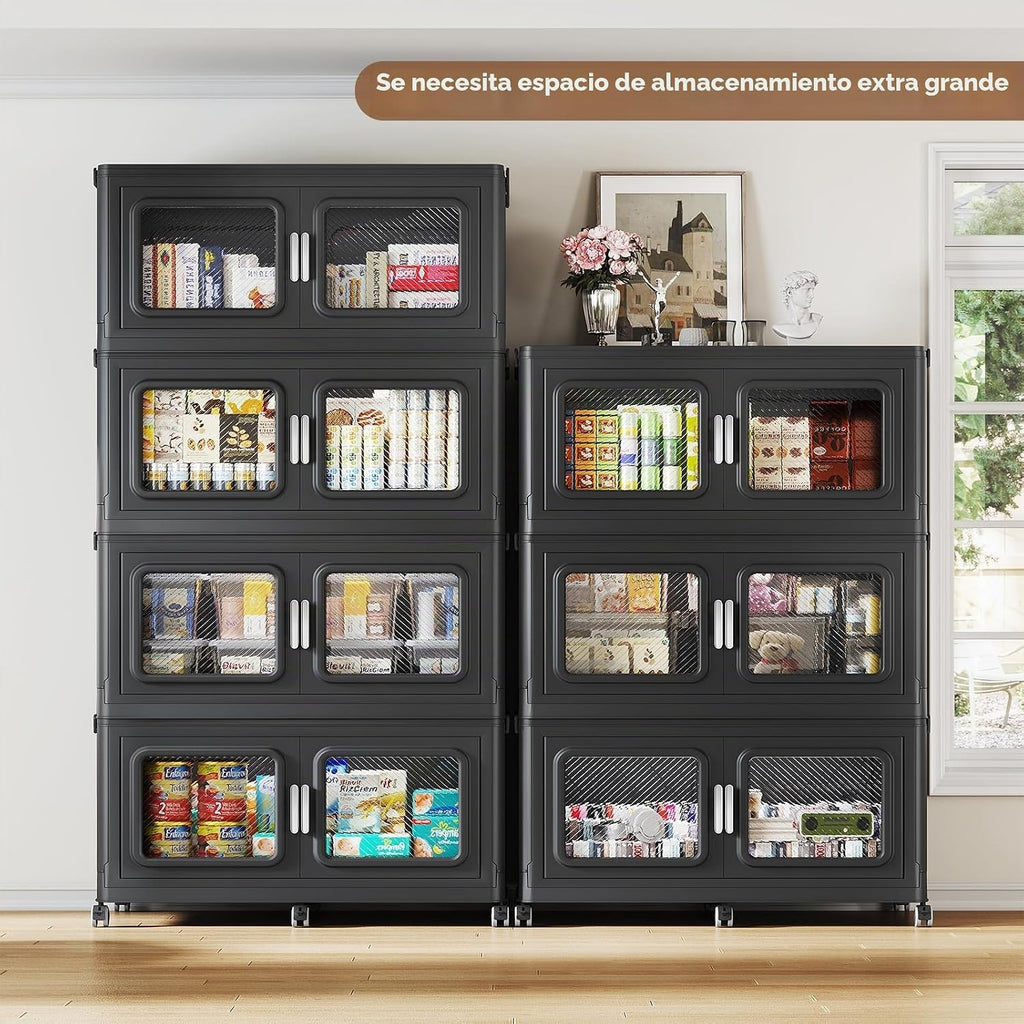 BROVIEW Contenedores apilables de almacenamiento con tapas de 900 cuartos