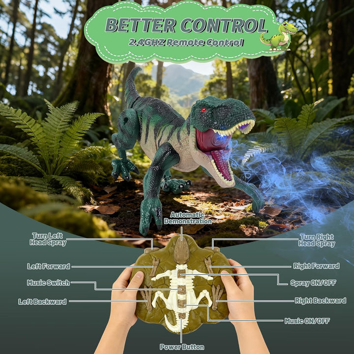 MagicKidz - Juguetes de dinosaurio de control remoto para