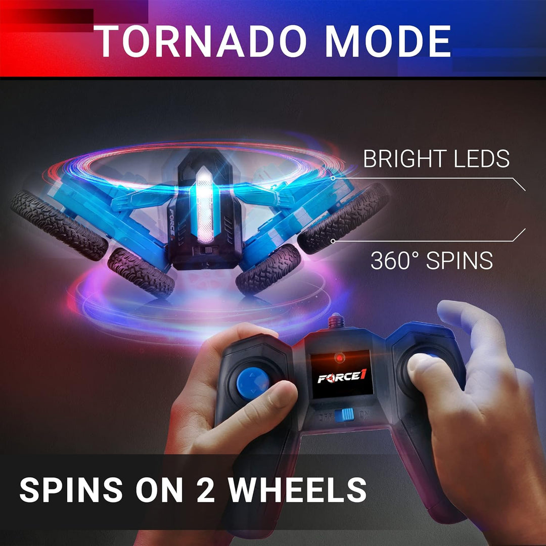 Force1 Tornado Red LED - Auto de control remoto para niños de doble...