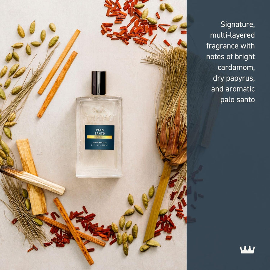 Cremo Cologne For Men - Palo Santo - Espray de colonia para hombre,...