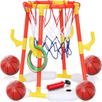 2 en 1 - Juguetes de lanzamiento de aro y anillo de baloncesto