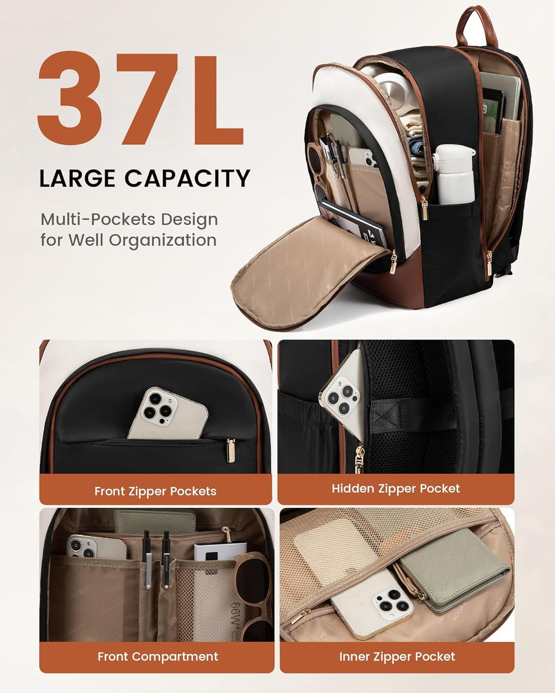 LOVEVOOK - Mochila para laptop para mujer, mochila de negocios, car...