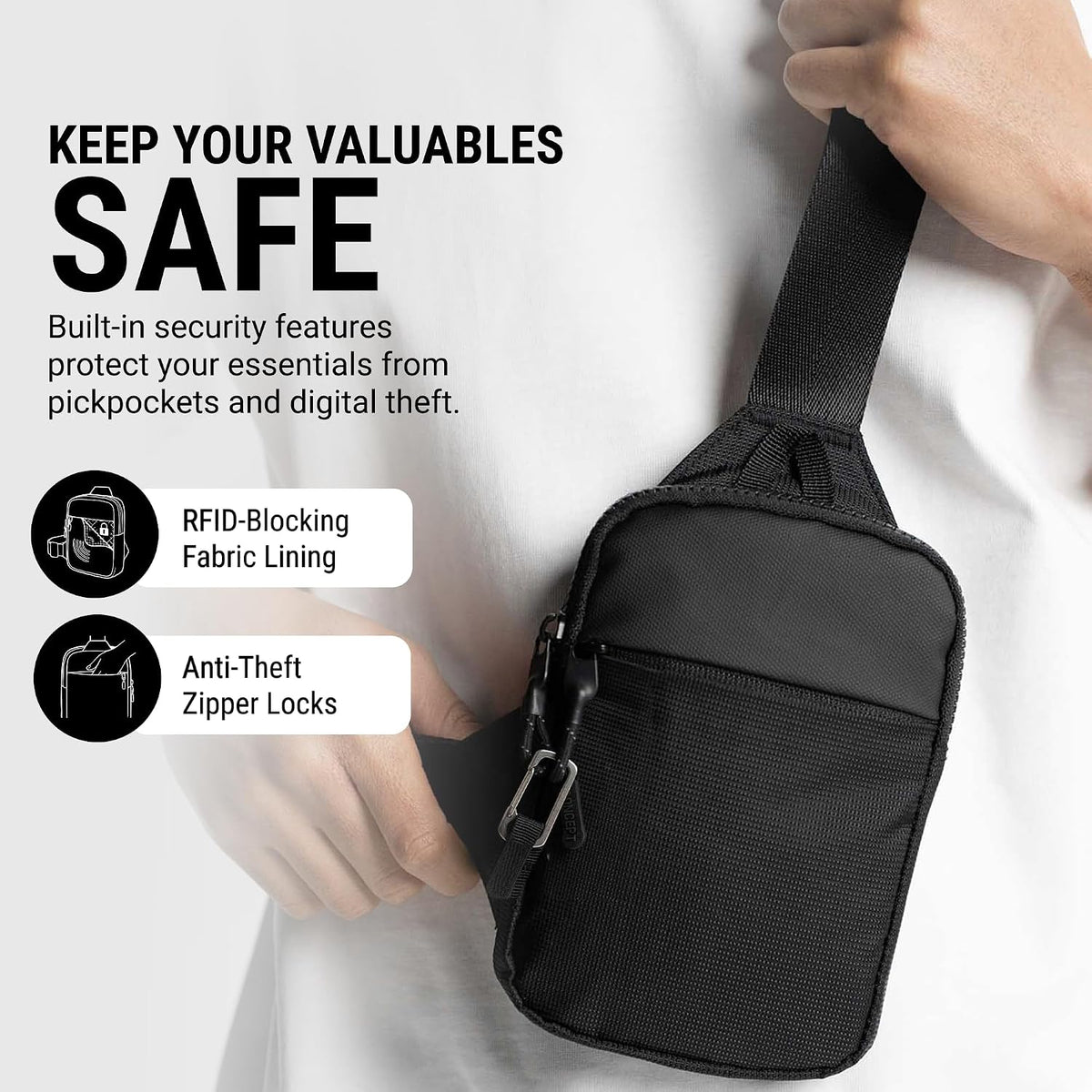 Bolso bandolera de viaje para hombres y mujeres, bolsas cruzadas antirrobo