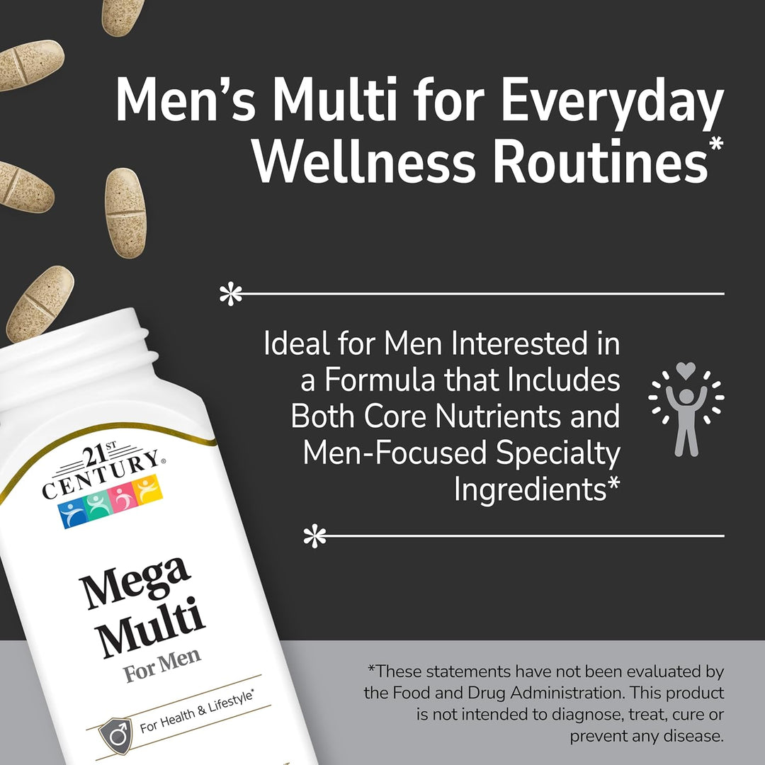 21st Century Mega Multi multivitamínico para hombres, palma enana a...