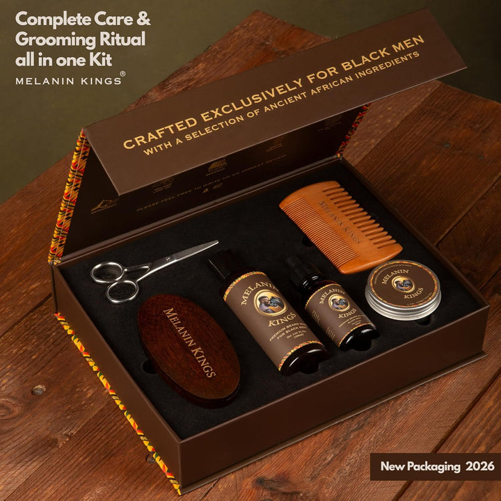 Kit de aseo de barba Melanin Kings para hombres - Fórmulas con ingr...