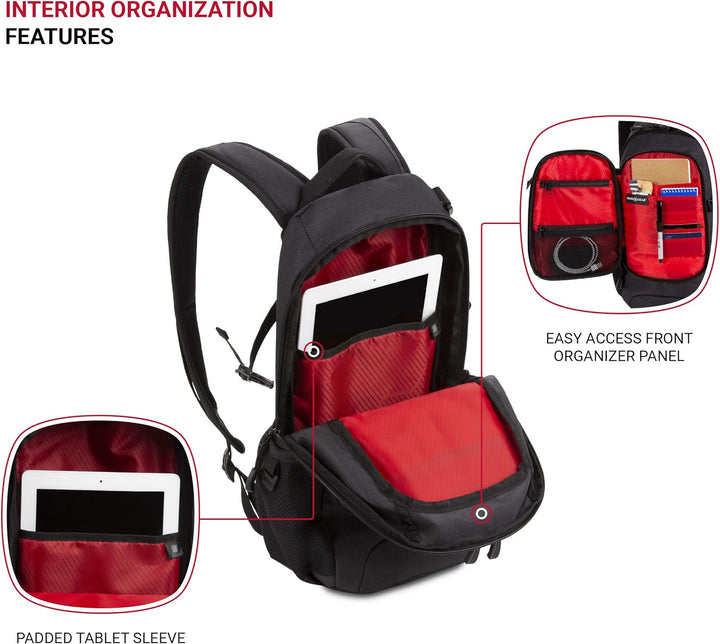 SwissGear 3598 Mochila Mochila de Día Estrecha, Gris oscuro
