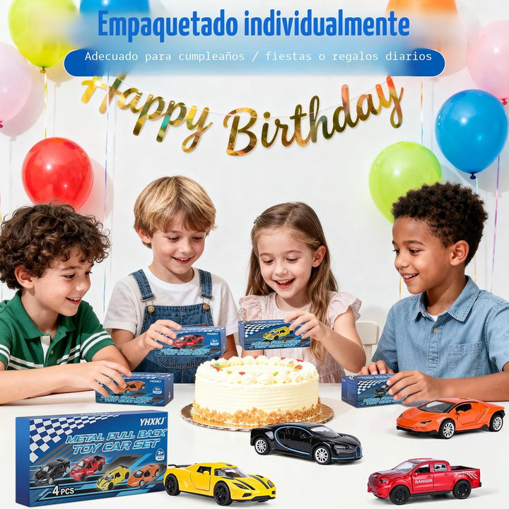Paquete de 4 autos de juguete, 1\/36 de metal fundido a presión con...