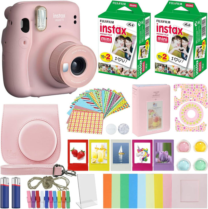Cámara instantánea Fujifilm Instax Mini 11 rosa claro + paquete de...
