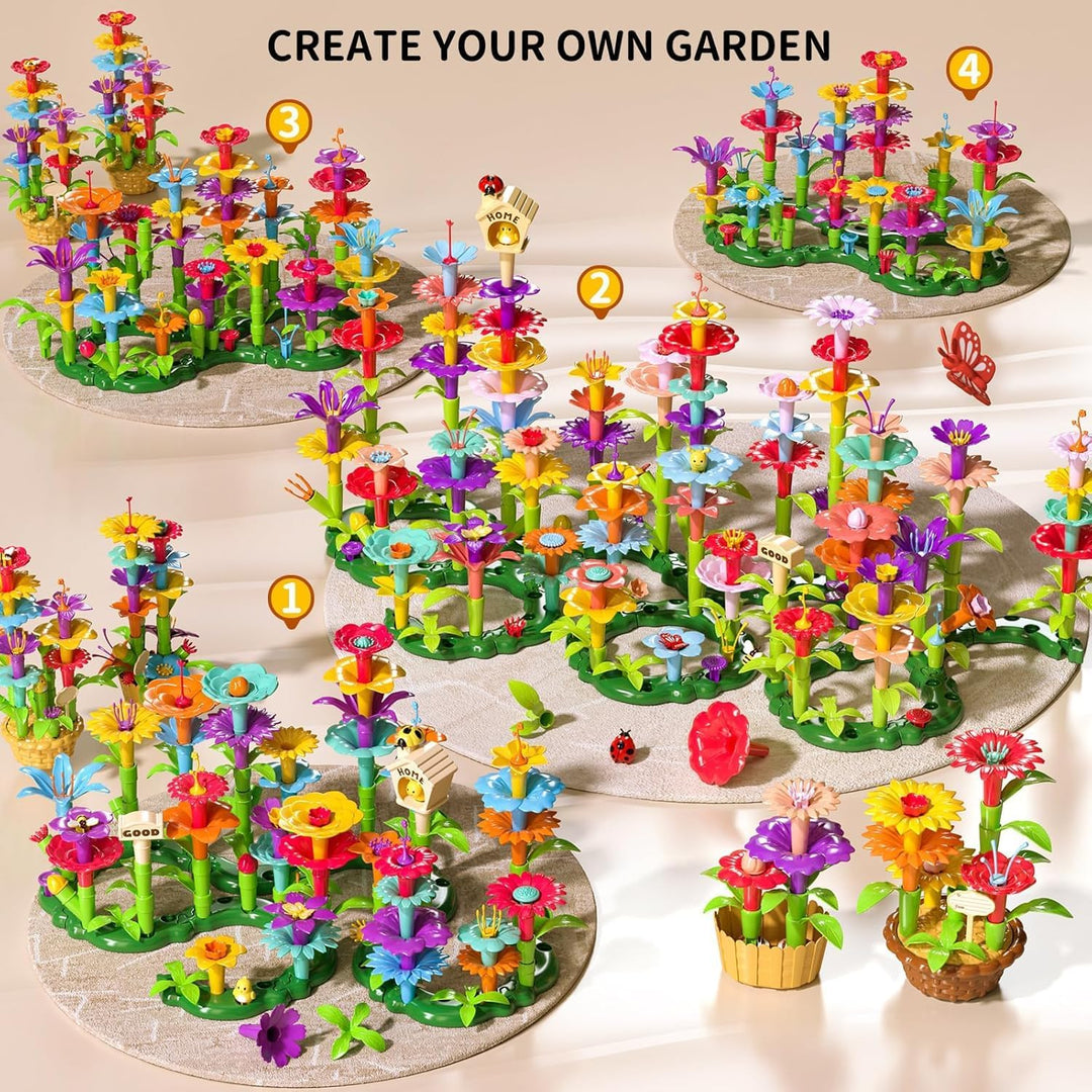 TEMI 138 piezas Juguetes de construcción de jardín de flores para n...