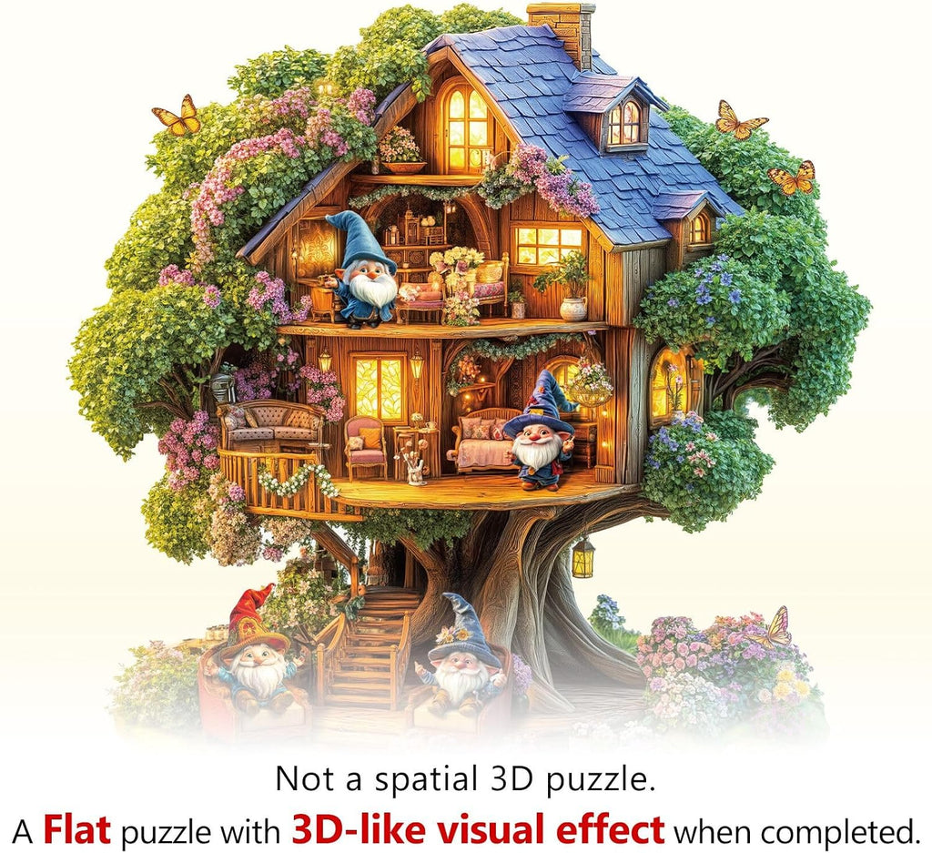 Rompecabezas de casa de árbol de elfos, regalos para adultos, 175 piezas de 11.4 x 11 pulgadas