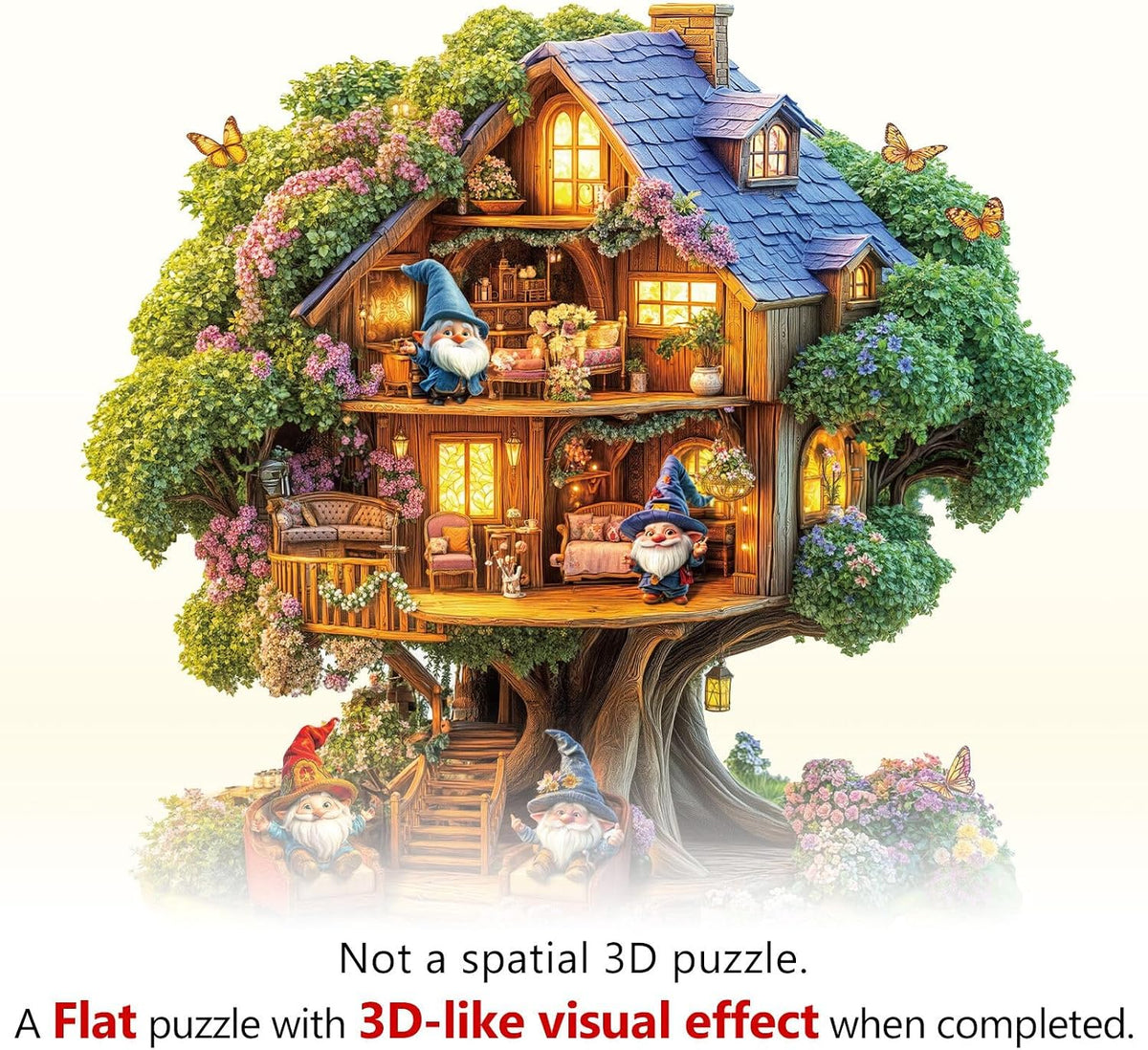Rompecabezas de casa de árbol de elfos, regalos para adultos, 175 piezas de 11.4 x 11 pulgadas