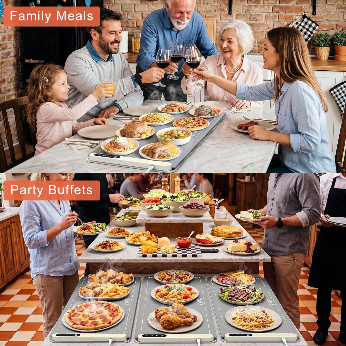 FYY Tapete de calentamiento extra grande para alimentos con almohadilla