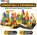 Juego de construcción de azulejos magnéticos, 90 piezas STEM juguetes de