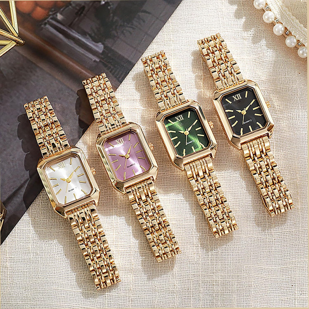 BESTKANG Relojes para mujer, relojes de pulsera de acero con correa de acero, reloj de pulsera de cuarzo cuadrado simple de moda casual