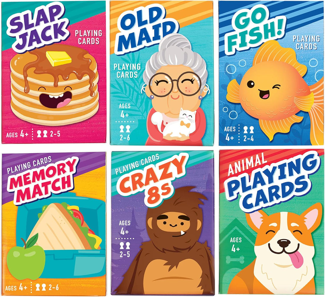 Juegos de Cartas LotFancy para Niños 6 Barajas Pesca Loca