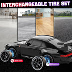 RC Drift Car, Auto a Control Remoto 1:24 para Niños y Adultos, Negro Carbón