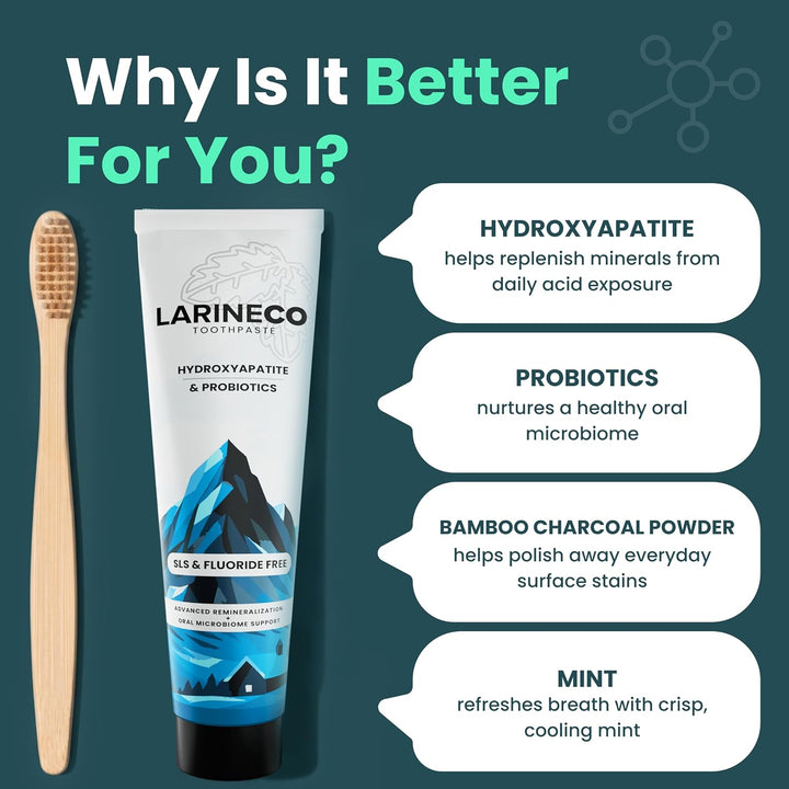 Larineco Nano Hydroxyapatite Pasta de dientes remineralizante sin S...