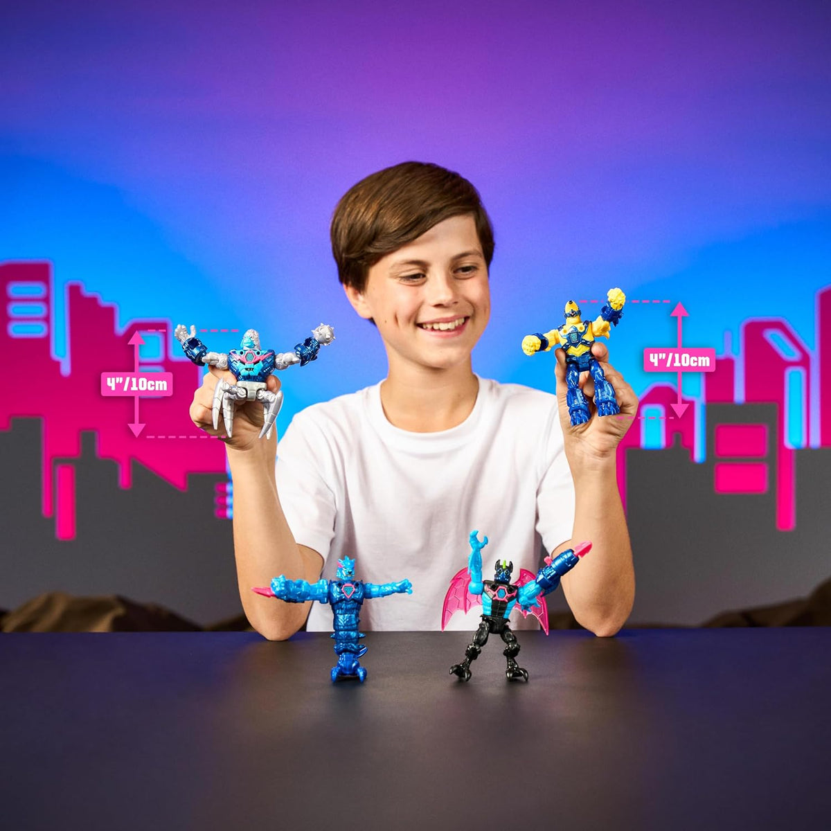 MrBeast Lab Hybrids Mega Pack, 4 Mix & Match Figures, 7 Accessories