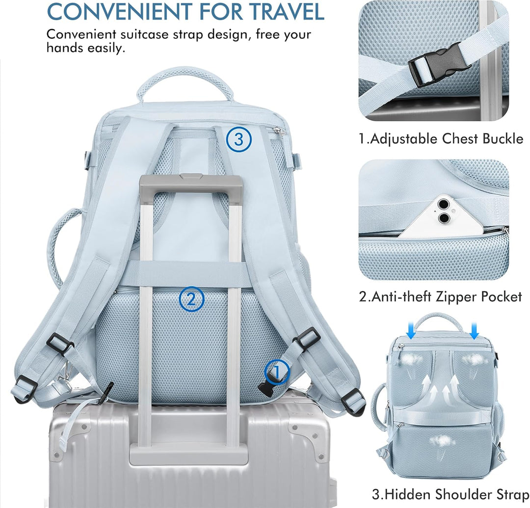 Mochila de viaje Beraliy aprobada por aerolíneas, equipaje de mano...