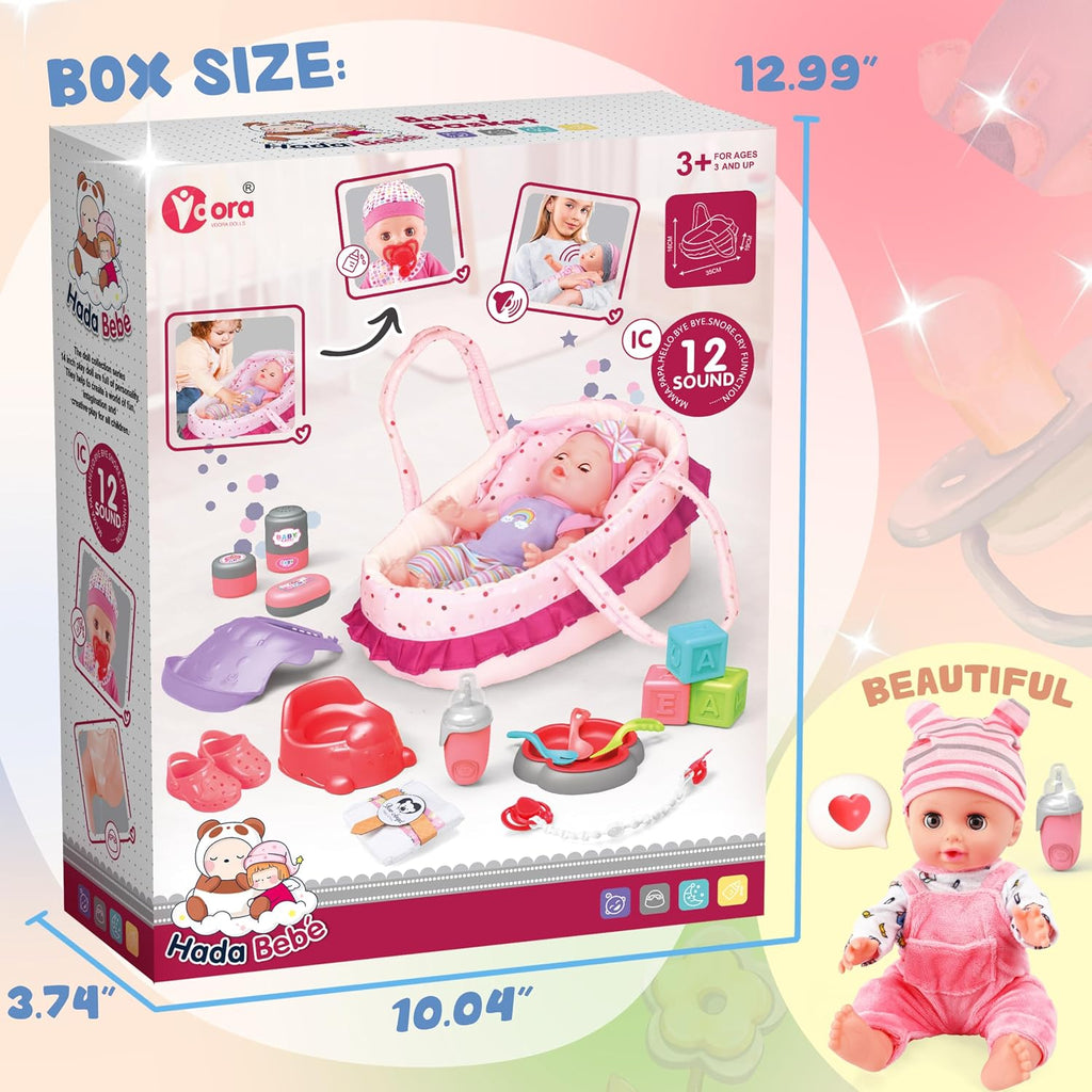 SMILESSKIDDO 14" Baby Doll para Toddler Girls con Dolls Accessiores
