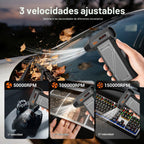 Plumero de aire comprimido: 150000 RPM Super Power - Plumero de aire inalámbrico, motor recargable sin escobillas, soplador de energía duradero con luz LED SOS, soplador de polvo ajustable para