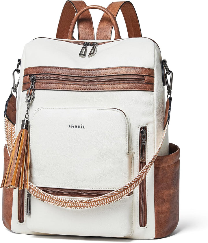Shrrie - Mochila vegana de cuero para laptop de 14 pulgadas para mu...