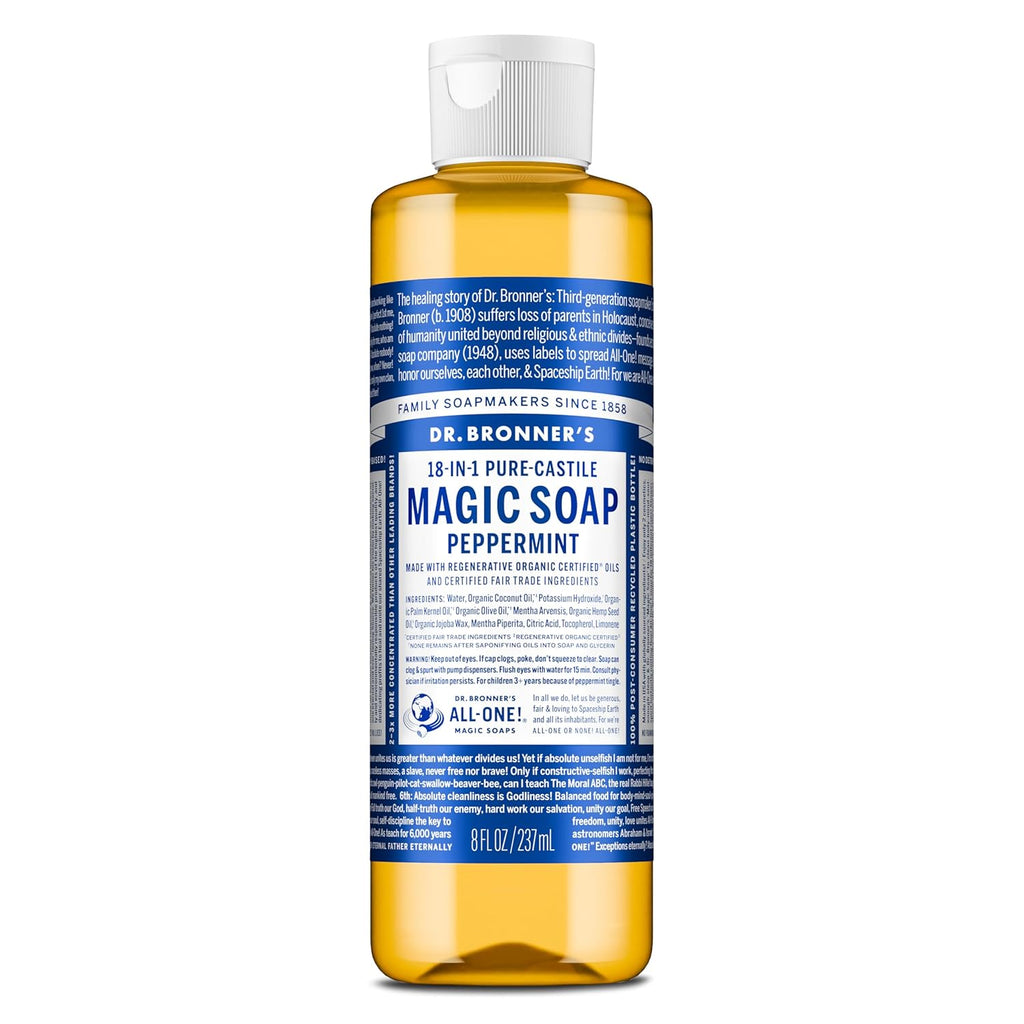 Dr. Bronner's - Jabón líquido mágico puro de Castilla (menta, 8...