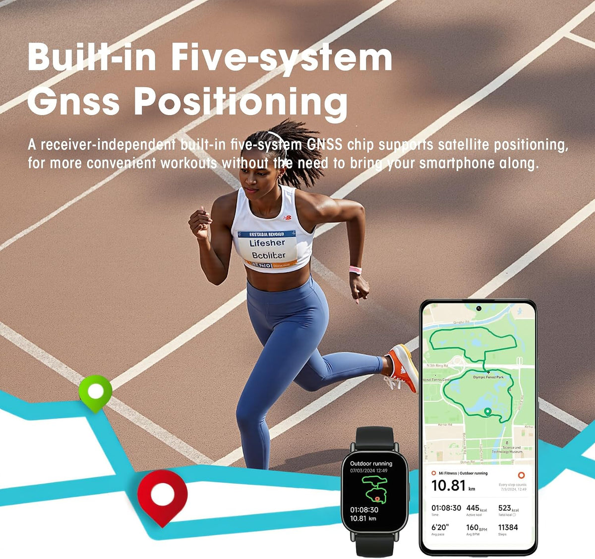 Xiaomi Redmi 5 Lite Smart Watch, Reloj Inteligente con Contador de Pasos para Mujeres y Hombres, Pantalla LCD Grande de 1.96", 140 Modos Deportivos, Resistente al Agua 5ATM (Lite-Black)