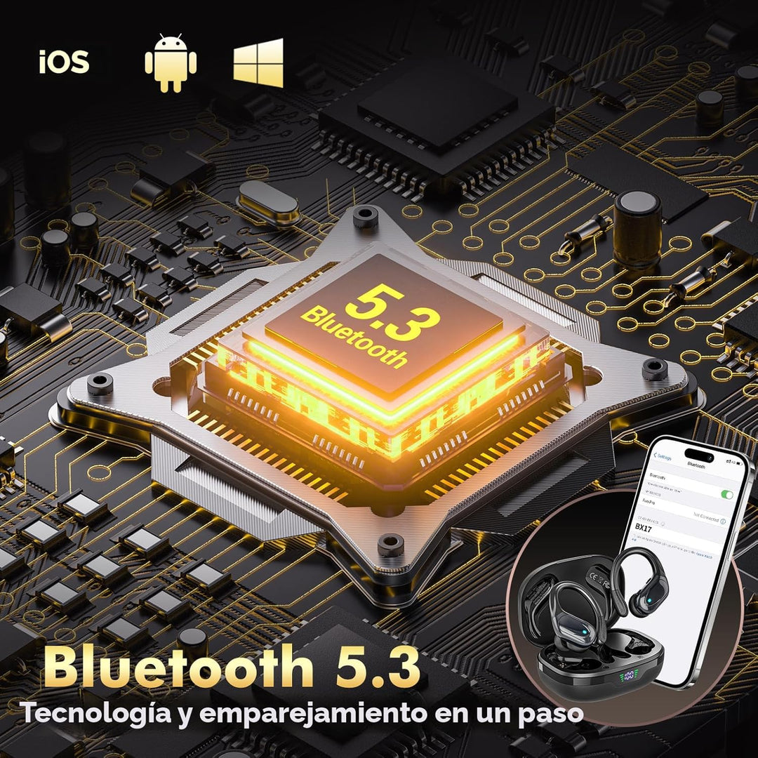 HAOYUYAN Auriculares inalámbricos, auriculares Bluetooth deportivos...